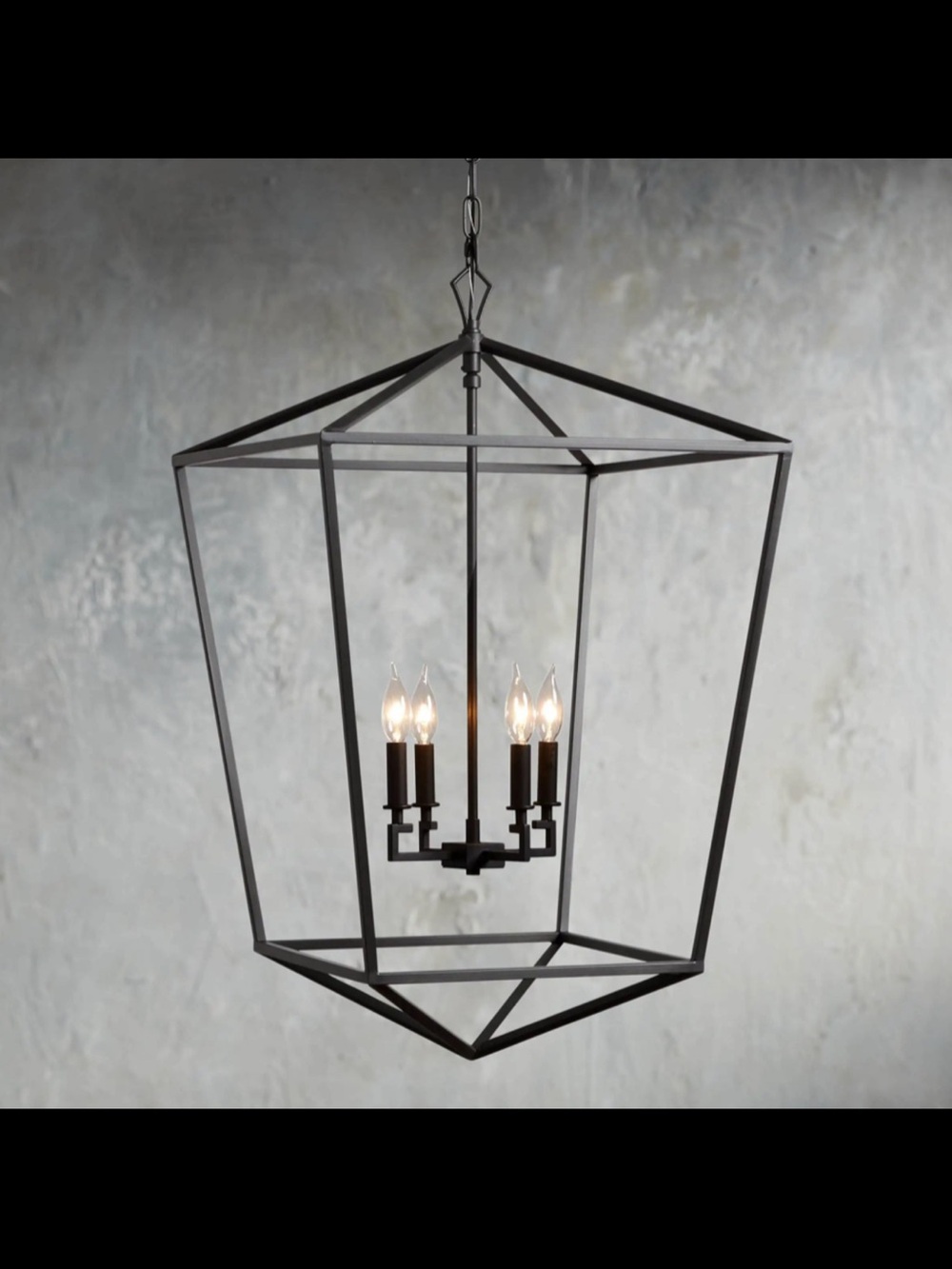 Arhaus Garnet Bronze Chandelier Open Box Designer Lighting